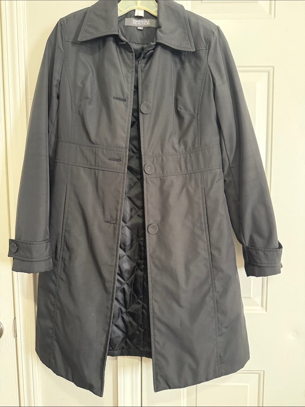 Kenneth Cole Black Women Coat with Quilted Lining